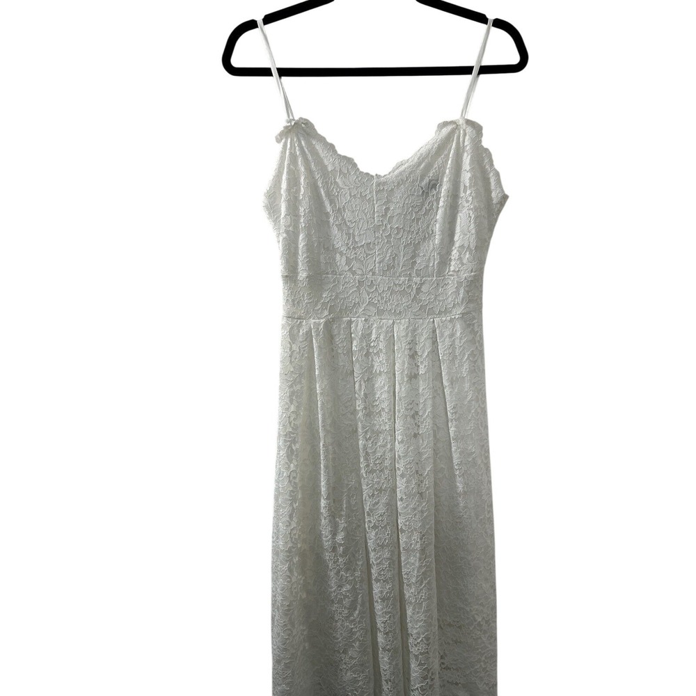 Atnlewhi Floral Lace Midi Dress M White Adjustable Strap Bridal Coquette Boho